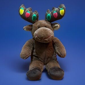 Build A Bear Workshop Hal The Moose; Christmas Lights On Antlers Plush 16" BABW